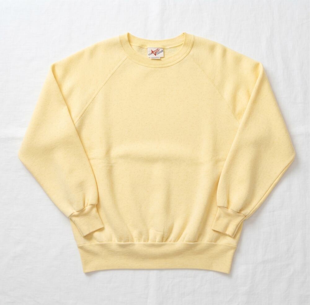 Vintage 80s Active Wear Sweatshirt Sz S | Pale Yellow Crewneck USA Retrocore